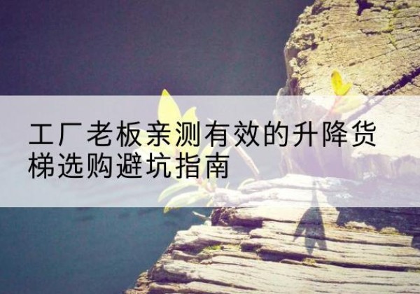 同心升降货梯怎么选-工厂老板亲测有效的升降货梯选购避坑指南